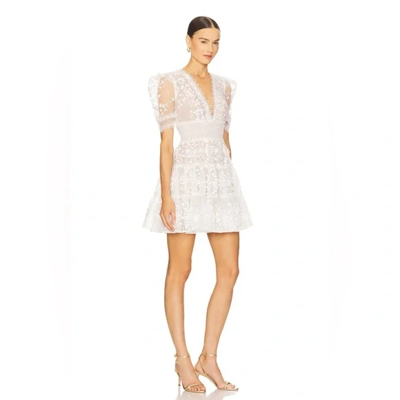 Megan Mini Dress in White - Picture 2 of 3